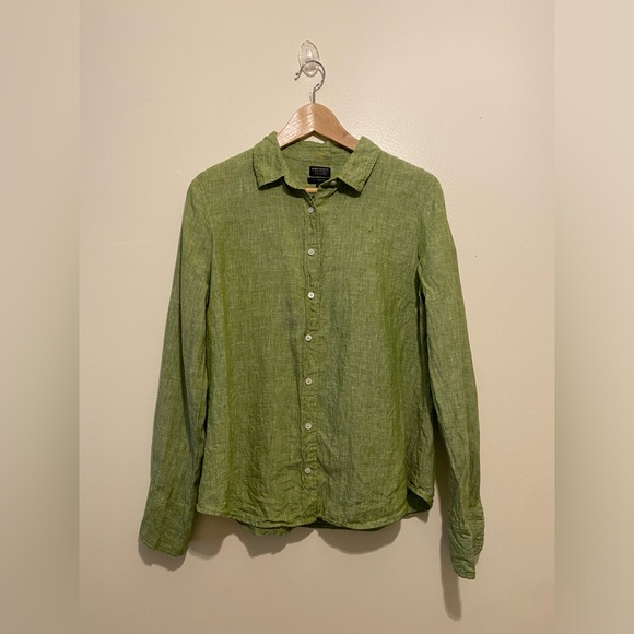J. Crew Tops - J. Crew Baird McNutt Irish Linen Shirt in Green . Size 12 . Style G061